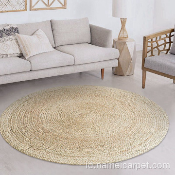 Coir Natural Braided Straw Round Rugs Floormat